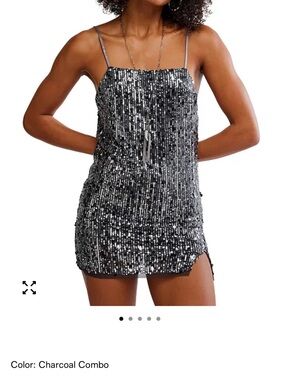 Free People Midnight Kiss Sequin Mini Dress